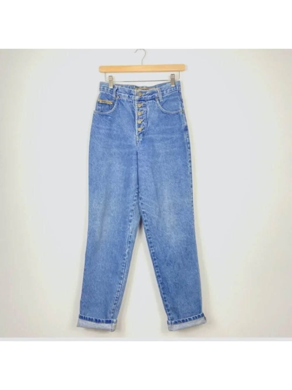 Vintage Sasson Light-Wash Button Fly Jeans